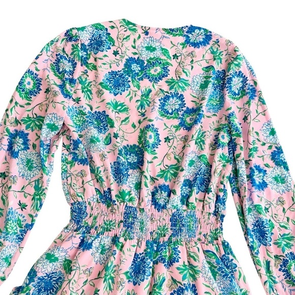 Lilly Pulitzer Cristiana floral long-sleeve dress Conch Shell Pink Rumor Has It - Picture 11 of 16